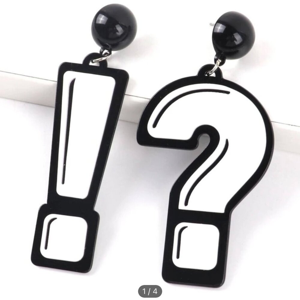 NWT Question Mark and Exclamation Point Earrings